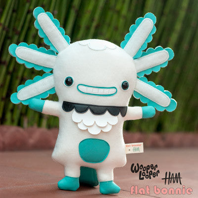 Flat Bonnie x Gary Ham - Flat Wooper Looper - Axolotl plush collaboration - SDCC Blue Edition