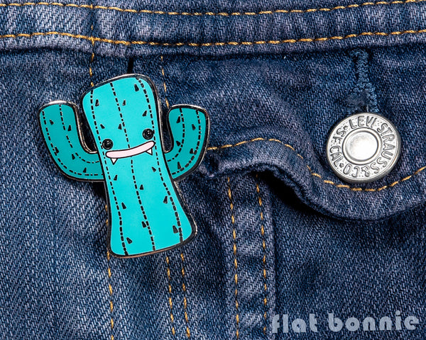 Kawaii enamel pins - Cute animal hard enamel pin - Cloisonne lapel pin - Enamel Lapel Pin - Cactus