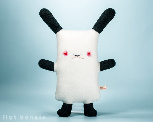 Californian / Himalayan bunny rabbit - Handmade plush stuffed animal - Plush Stuffed Animal - Flat Bonnie - 2