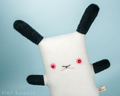 Californian / Himalayan bunny rabbit - Handmade plush stuffed animal - Plush Stuffed Animal - Flat Bonnie - 1