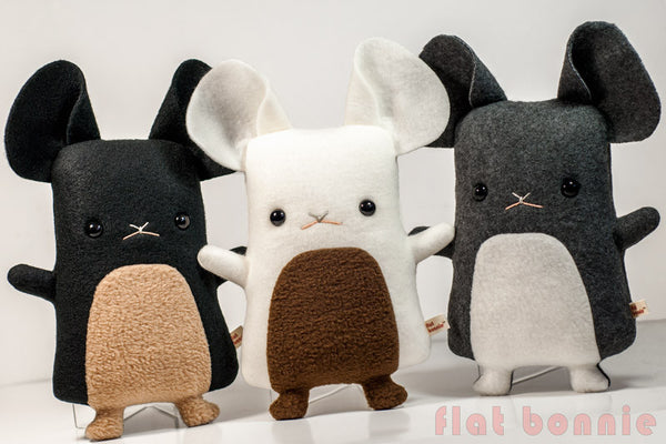 Chinchilla stuffed animal - Handmade plush - 6 color options - Plush Stuffed Animal - Flat Bonnie - 2