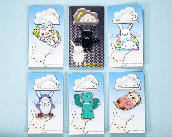 Kawaii enamel pins - Cute animal hard enamel pin - Cloisonne lapel pin - Enamel Lapel Pin - Flat Bonnie - 2