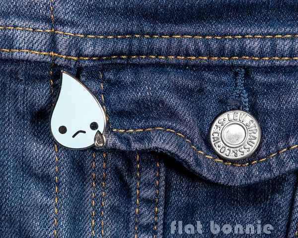 Teardrop enamel pin - Kawaii tears jacket pin - Ugly cry cloisonné lapel pin - 2