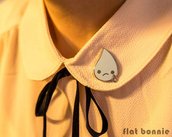 Teardrop enamel pin - Kawaii tears jacket pin - Ugly cry cloisonné lapel pin - 4