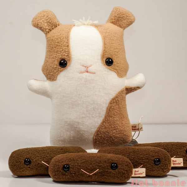 Guinea Pig poo plush - Piggy poop plushie - Plush Stuffed Animal Poop - Flat Bonnie - 4