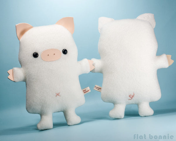 Cute pig stuffed animal - Kawaii piggy plush - Handmade soft toy - Plush Stuffed Animal - Flat Bonnie - 4