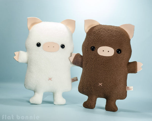 Cute pig stuffed animal - Kawaii piggy plush - Handmade soft toy - Plush Stuffed Animal - Flat Bonnie - 2
