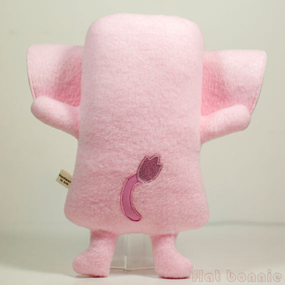 Pink Elephant stuffed animal - Handmade Elephant plush doll - Plush Stuffed Animal - Flat Bonnie - 3