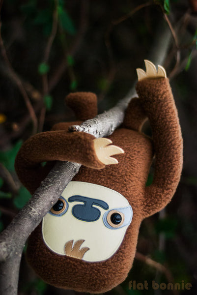 Sloth plush stuffed animal -  Manny the Sloth - Handmade plush toy - Plush Stuffed Animal - Flat Bonnie - 4