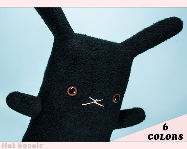 Bunny stuffed animal - Handmade rabbit plush doll - 6 colors - Plush Stuffed Animal - Flat Bonnie - 1