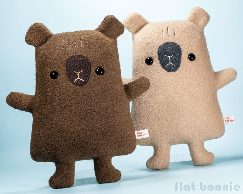 Capybara stuffed animal - Flat Capy handmade plush toy - Plush Stuffed Animal - Flat Bonnie - 1