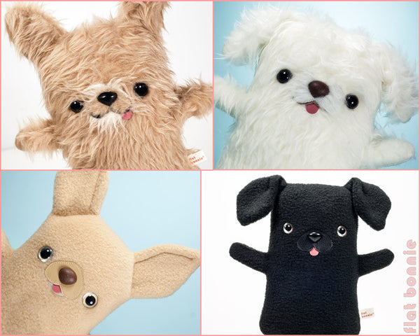 Custom Dog stuffed animal - Plush clone of your puppy - Single-Color - Plush Stuffed Animal - Flat Bonnie - 2