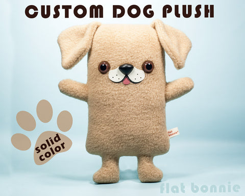 Custom Dog stuffed animal - Plush clone of your puppy - Single-Color - Plush Stuffed Animal - Flat Bonnie - 1