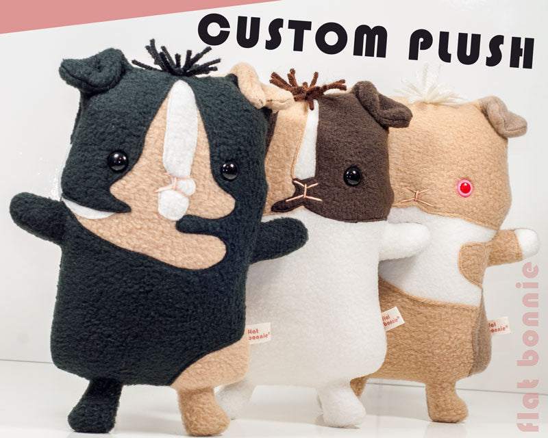 Custom Guinea Pig stuffed animal - Plush clone of your piggy - Plush Stuffed Animal - Flat Bonnie - 1