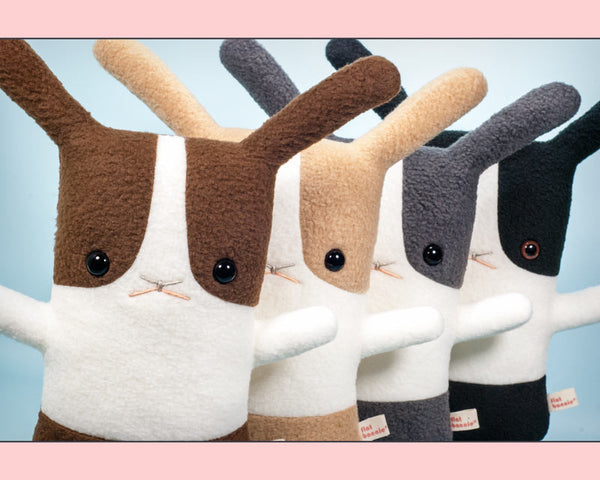Dutch bunny rabbit stuffed animal - 4 color options - Plush Stuffed Animal - Flat Bonnie - 1