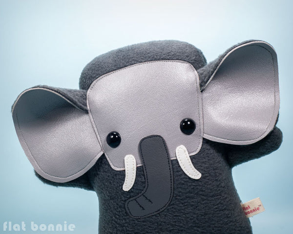 Elephant plush - Handmade Elephant stuffed animal doll - Flat Ephant - Plush Stuffed Animal - Flat Bonnie - 1