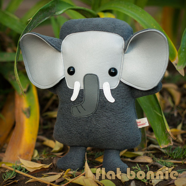 Elephant plush - Handmade Elephant stuffed animal doll - Flat Ephant - Plush Stuffed Animal - Flat Bonnie - 2