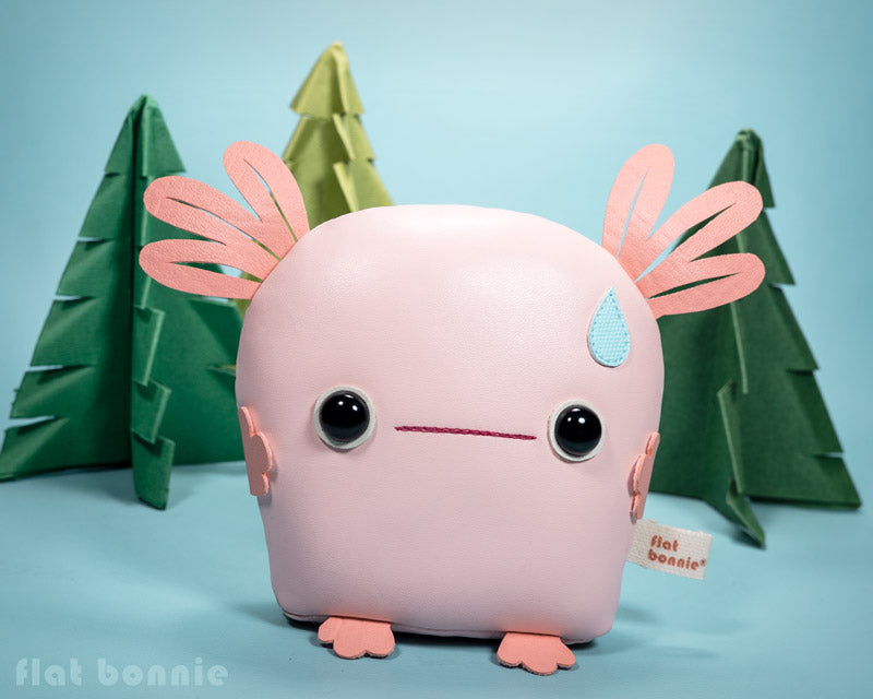 Flat Bonnie Handmade Art Plush - Momo the Baby Axolotl