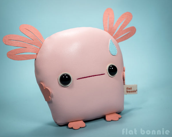 Flat Bonnie Handmade Art Plush - Momo the Baby Axolotl