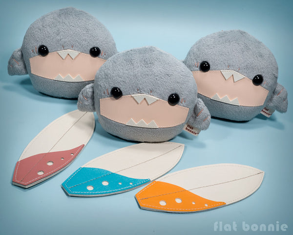 Baby shark stuffed animal - Surfing shark soft toy doll - Flat Bonnie 2