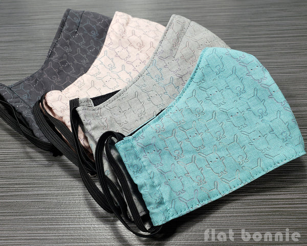 Flat-Bonnie-Fitted-Face-Mask-Cover-Black-Grey-teal-Peach-2
