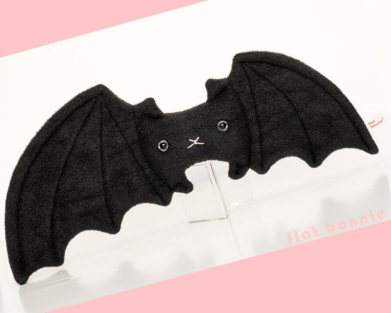 Bat stuffed animal - Handmade plush doll - Lefty the Bat - Plush Stuffed Animal - Flat Bonnie - 1