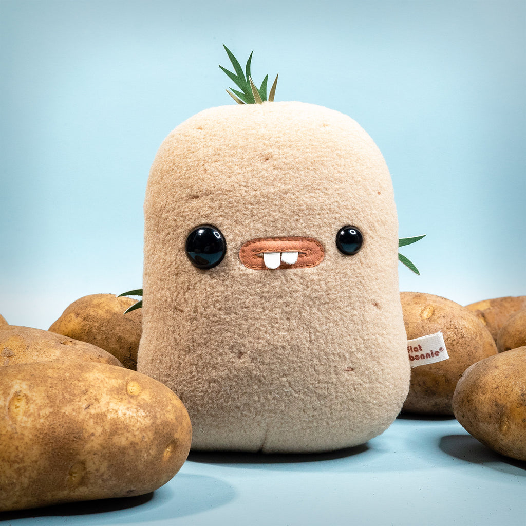 Flat Bonnie Tato the Potato Plush - Handmade Art Plush - Regular size