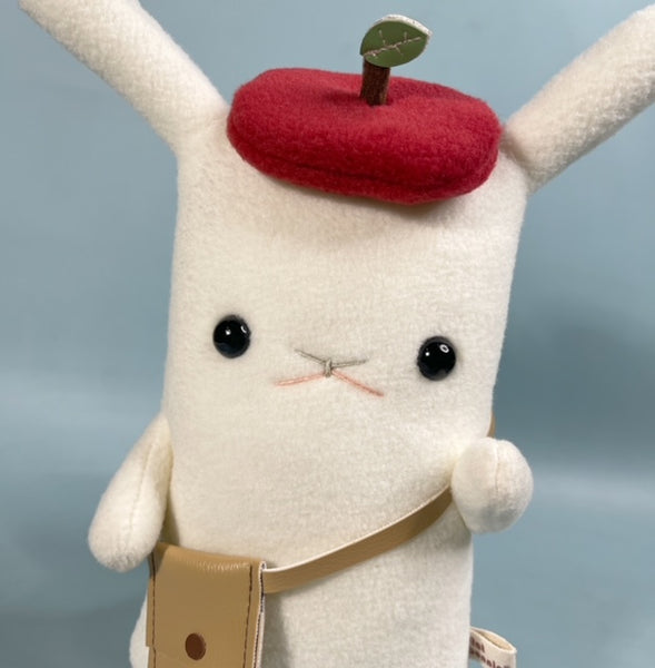 Apple Beret Hat and Satchel for Flat Bonnie Plush - "Fall Edition" (Red Apple)
