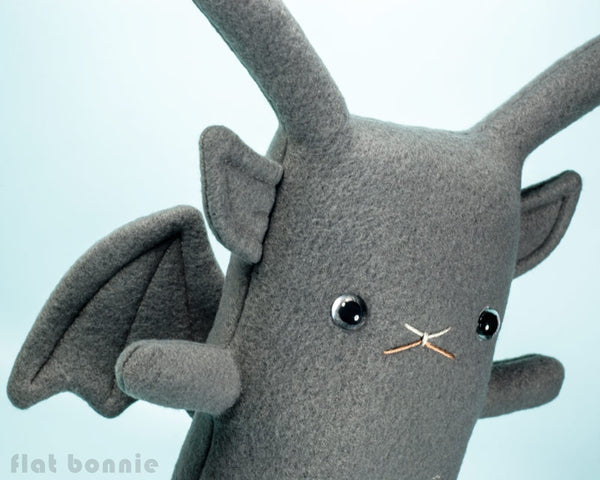 Bunny x Gargoyle plush - BunGoyle stuffed animal toy - Plush Stuffed Animal - Flat Bonnie - 1