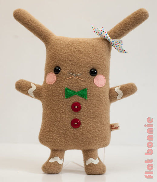 Mr. & Mrs. GingerBun - Gingerbread Bunny - Holiday edition - Plush Stuffed Animal - Flat Bonnie - 5