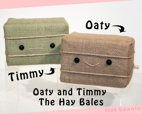 Hay Bale plush - Oaty and Timmy the Hay Bales - Plush Non Animal - Flat Bonnie - 1