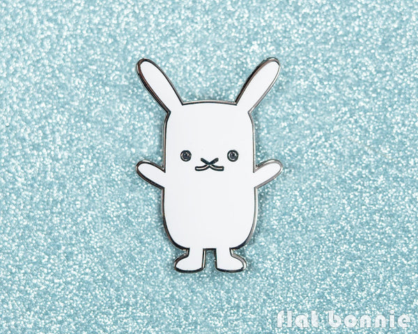 Flat Bonnie bunny enamel pin - Cute rabbit jewelry jacket pin - Cloisonné lapel pin - Enamel Lapel Pin - Flat Bonnie - 2
