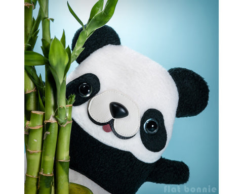Panda plush - Handmade stuffed animal - Flat Bonnie - 1