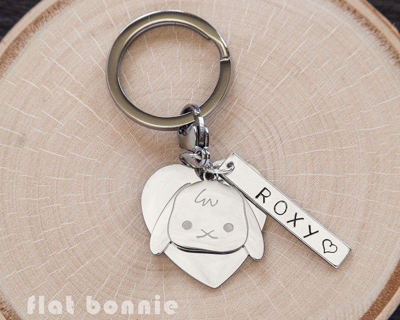 Personalized animal charm keyring - Kawaii keychain - Bunny, Dog, Cat, –  Flat Bonnie