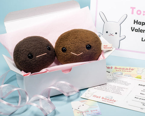 Bunny poop gift set - Kawaii bunny poop gift for bunny lover - Plush Stuffed Animal Poop - Flat Bonnie - 1