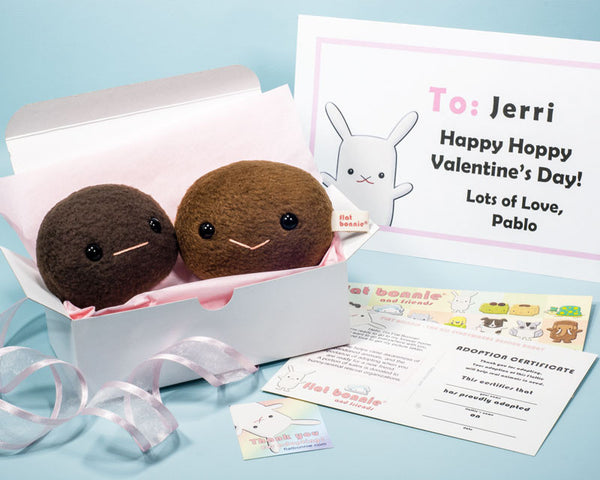Bunny poop gift set - Kawaii bunny poop gift for bunny lover - Plush Stuffed Animal Poop - Flat Bonnie - 2