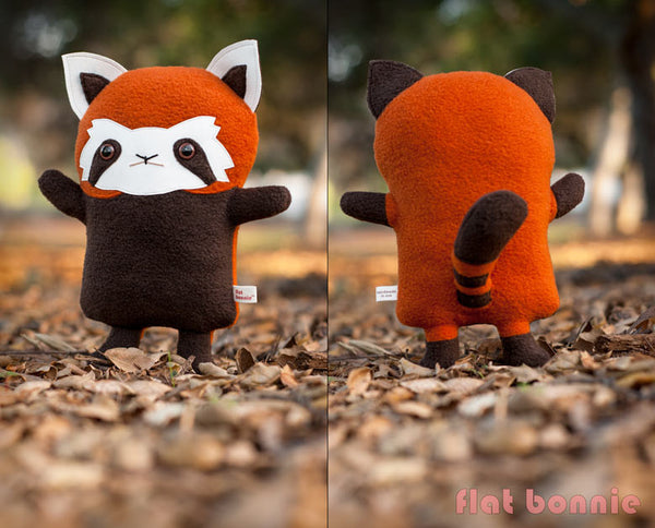 Red Panda stuffed animal - Handmade plush - aka Firefox, Lesser Panda - Plush Stuffed Animal - Flat Bonnie - 2