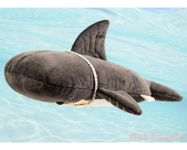 Shark stuffed animal - Handmade plush shark - Plush Stuffed Animal - Flat Bonnie - 2
