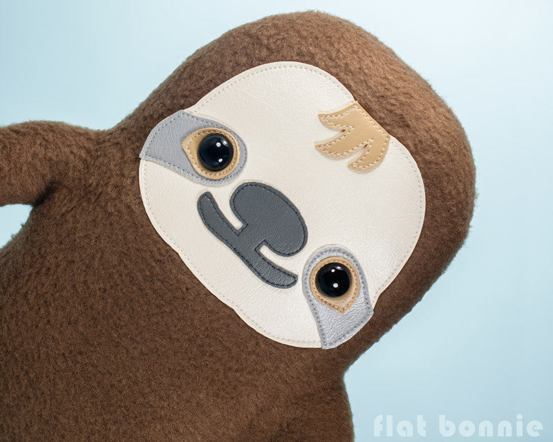 Sloth plush stuffed animal -  Manny the Sloth - Handmade plush toy - Plush Stuffed Animal - Flat Bonnie - 1